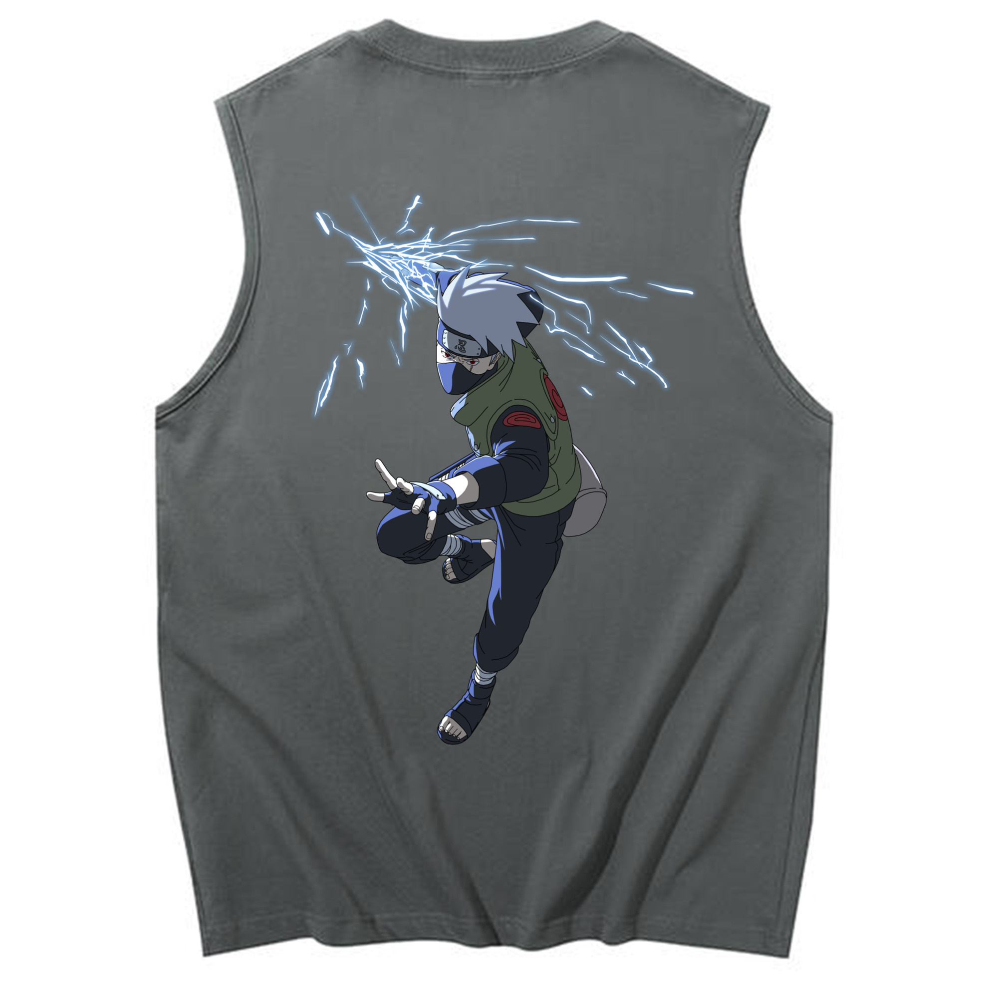 （画像用） NARUTO -ナルト- はたけ カカシ Hatake Kakashi コットン100％タンクトップ（背面プリント）